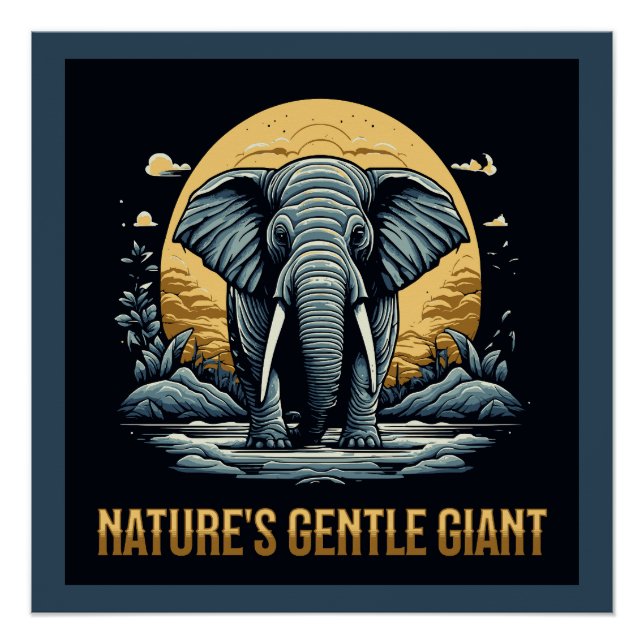 Póster Elephants Nature's Gentle Giant (Anverso)