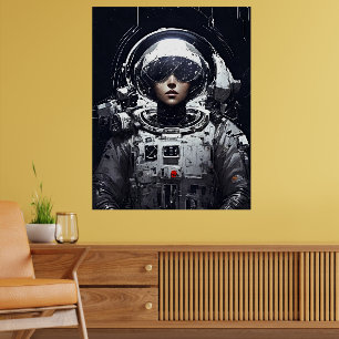 Póster Eleva tu imaginación: llamativo astronauta Chica