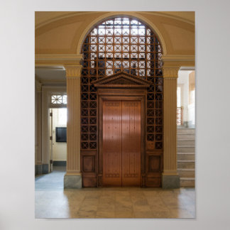 Póster Elevador de jaula de latón