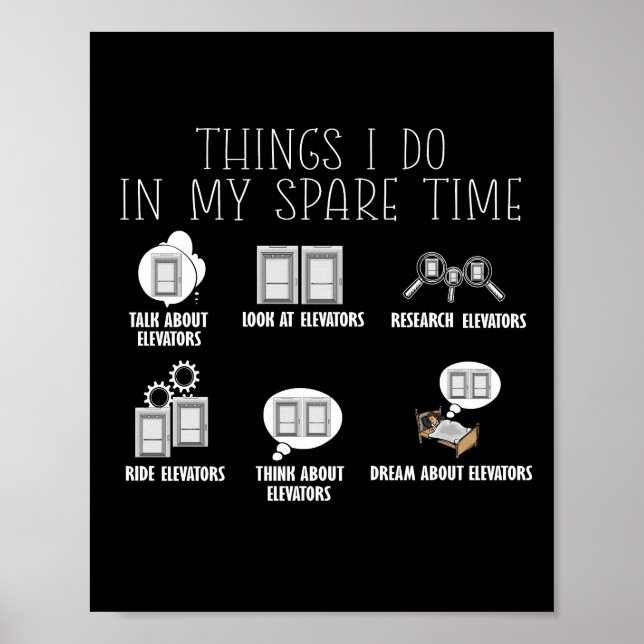 Póster Elevador mecánico elevador de elevador (Frente)
