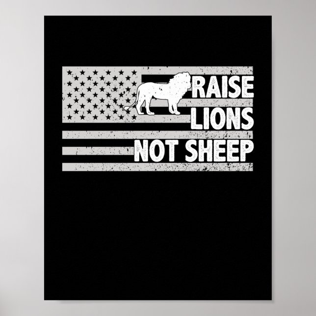 Póster Elevar a los leones no a los patriotas norteameric (Frente)