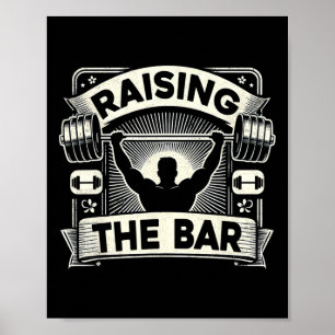 Póster Elevar La Construcción Del Cuerpo Del Bar Barbell