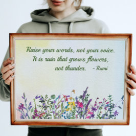 Póster Elevar tus palabras Cita Flores silvestres acuátic