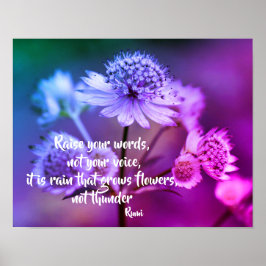 Póster Elevar tus palabras Rumi cita Inspiradora