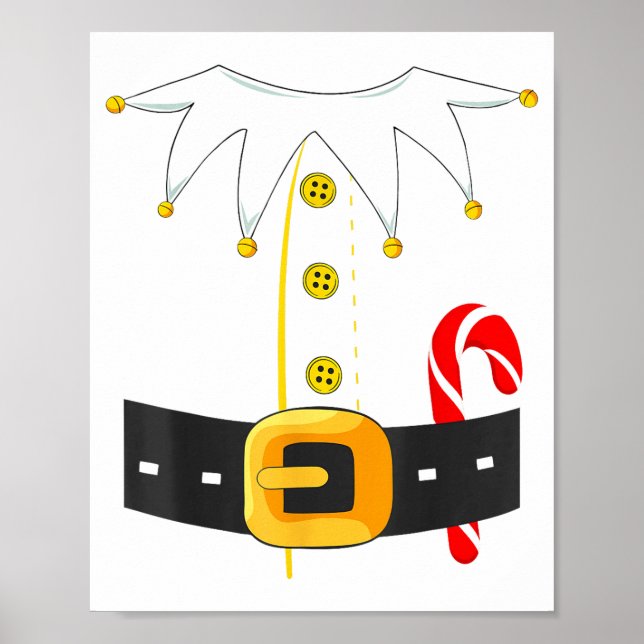 Póster Elf Costume Christmas Holiday Men Women Kids  (Frente)