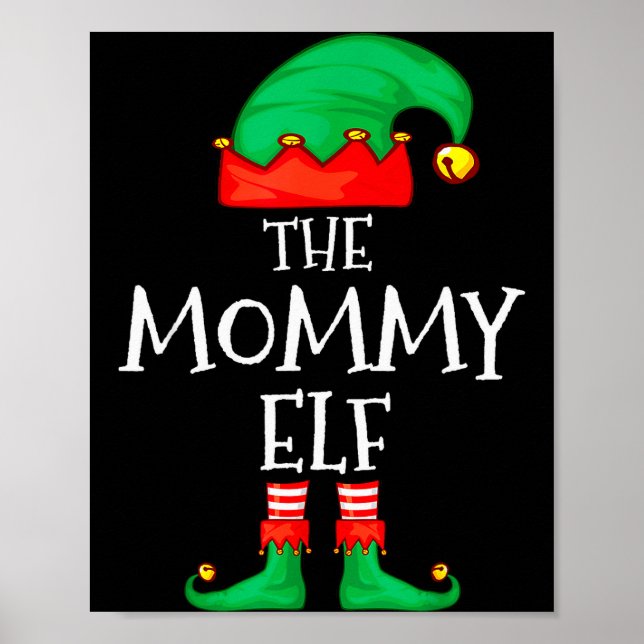 Póster Elf Family Christmas Mommy Mom Mother Mama Elf Swe (Frente)