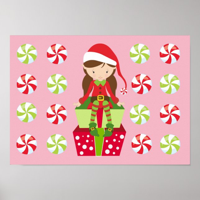 Póster Elf femenino con caramelos (Frente)