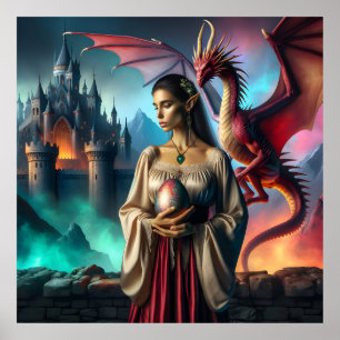 Póster Elf sosteniendo un huevo de dragón