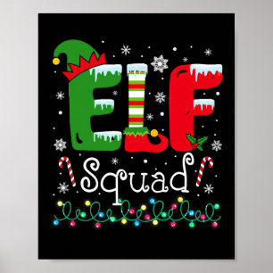 Póster Elf Squad Funny Elf Navidades de familia coinciden