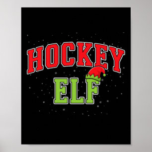 Póster Elfo de Hockey Navidad Familia Grupo Coordinado Na
