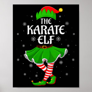 Póster Elfo de Karate de Mujeres Navidad Familia Chicas M