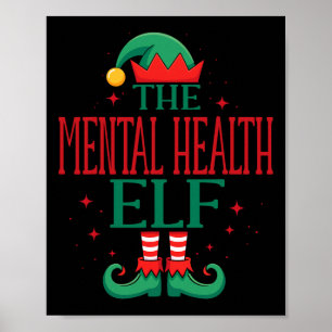 Póster Elfo Divertido Salud Mental Navidad Fiesta Para Me