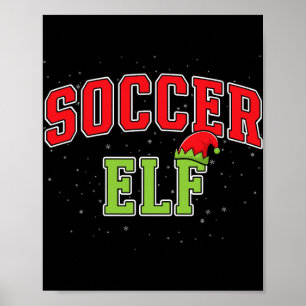 Póster Elfo Fútbol Navidad Familia Grupo Emparejamiento N