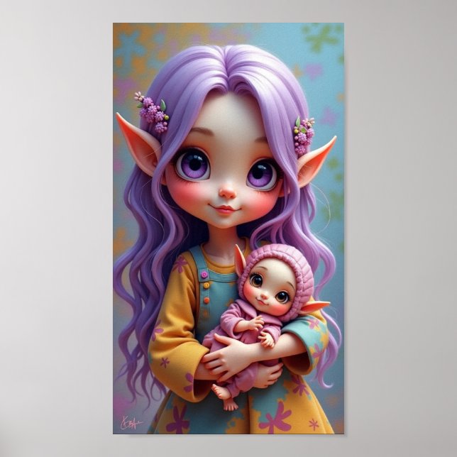 Póster *Elfo y muñeca elfa (Frente)