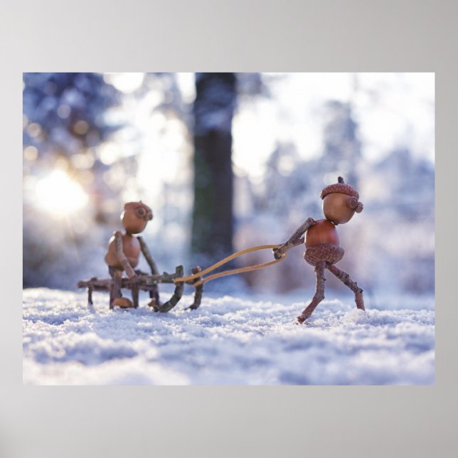 Póster Elfos de maíz montados en un poster de invierno de (Frente)