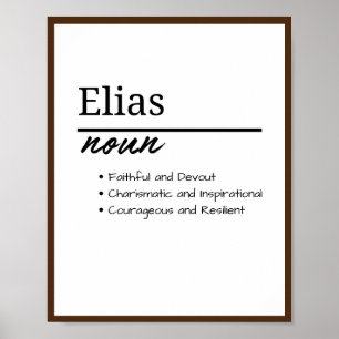 Póster Elias, definición de nombre personalizado del niño