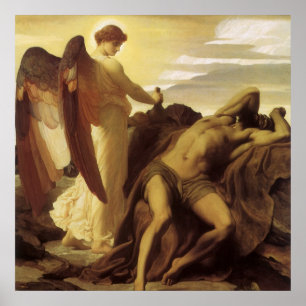 Póster Elías en el desierto por Lord Frederic Leighton