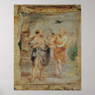 Póster Elías que recibe el pan y el agua de un ángel