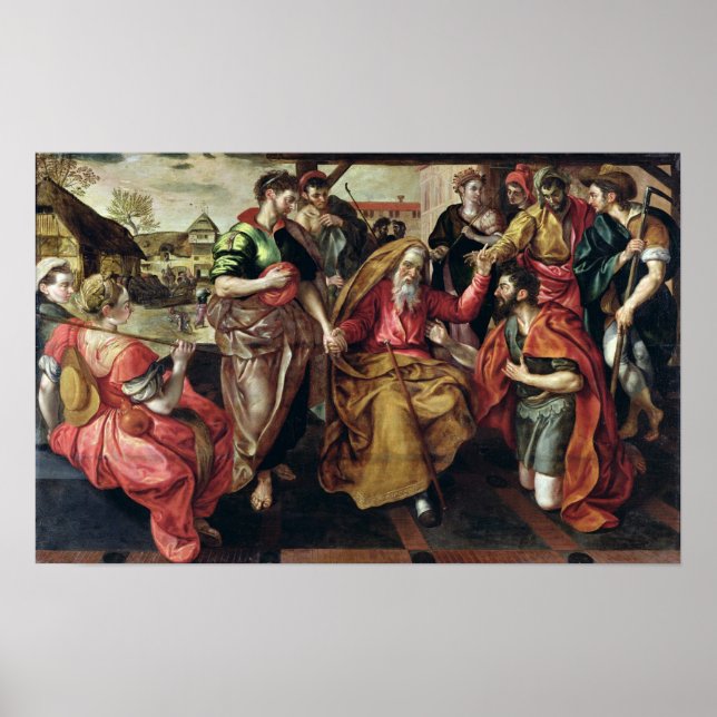 Póster Eliezer pidiendo a Rebecca que se case con Isaac,  (Frente)