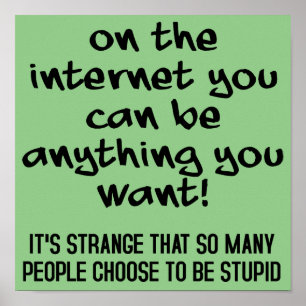 Póster Elige Ser Estúpido Rótulo Poster Gracioso