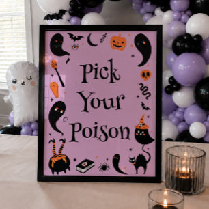 Póster Elige tu veneno Bebé de Halloween Bebida para Baby