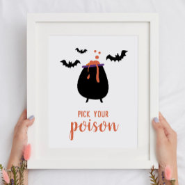 Póster Elige tu veneno. Bebidas de fiesta de Halloween