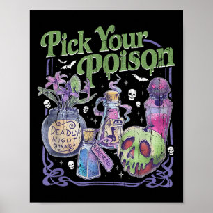 Póster Elige tu veneno, Halloween princesa vintage