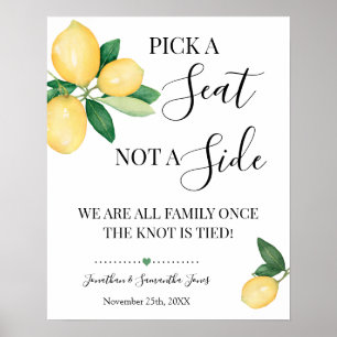 Póster Elige un Asiento no un Lado Ceremonia de Boda Limo