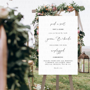 Póster Elige un Asiento No un Lado Ceremonia de Boda sin 