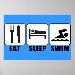 Póster Elige un color "Comer, dormir, nadar" Poster de na
