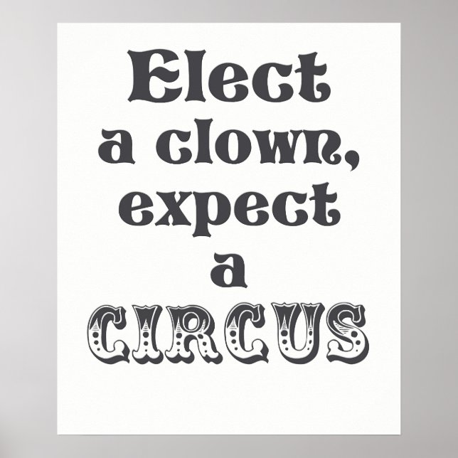 Póster Elige un payaso, espera un Poster circense anti Tr (Frente)