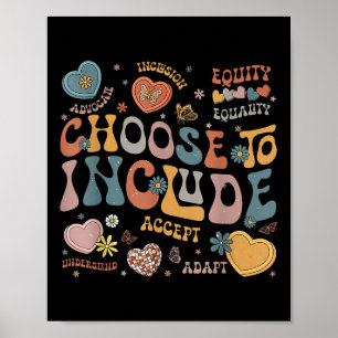 Póster Elija Incluir El Té De Concienciación Sobre El Aut