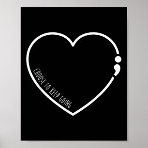 Póster Elija Seguir Adelante , Prevención del Suicidio co