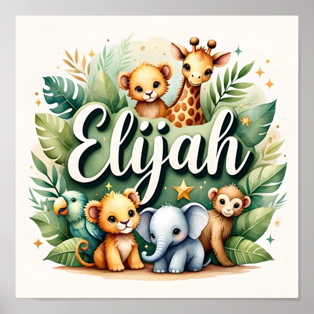 Póster Elijah Safari Nursery Wall Art (Frente)