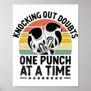 Póster Eliminando Dudas Golpe a Golpe Boxeador Deporte