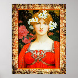 Póster Elisabeth Sonrel Pintura de una doncella.