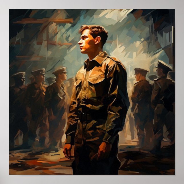 Póster Elite Poster de Soldado Militar: Coraje personific (Frente)