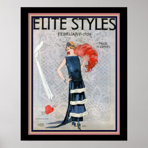 Póster Elite Styles Art Deco 1924 Cover 16x20