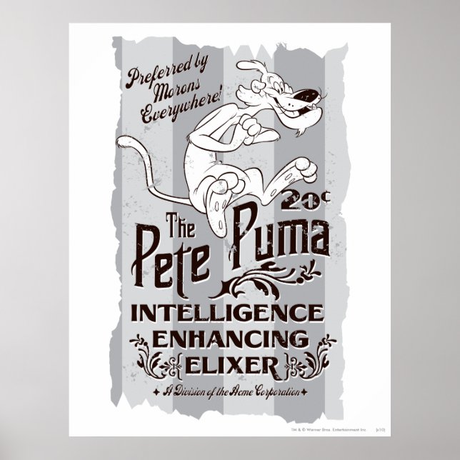 Póster Elixir de Inteligencia de Pete Puma (Frente)