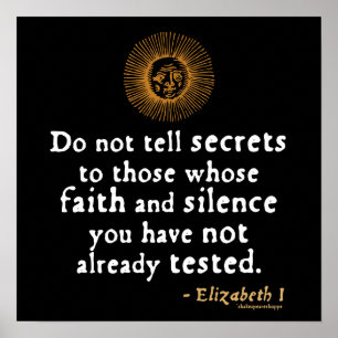 Póster Elizabeth I Cita sobre confianza