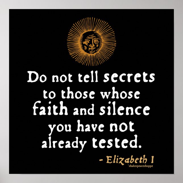 Póster Elizabeth I Cita sobre confianza (Frente)
