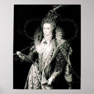 Póster Elizabeth I exhausto por W.Derby y grabado cerca
