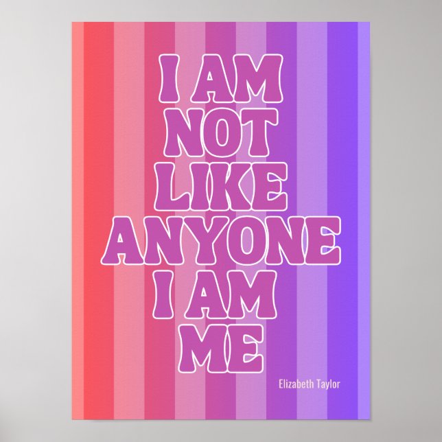 Póster Elizabeth Taylor Self Love Cita Inspiradora (Frente)