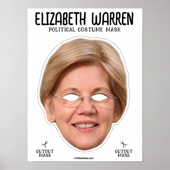 Póster Elizabeth Warren Costume Mask (Frente)