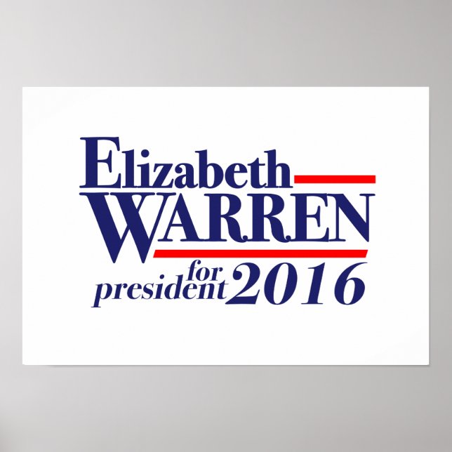 Póster Elizabeth Warren para la poster de la presidenta 2 (Frente)
