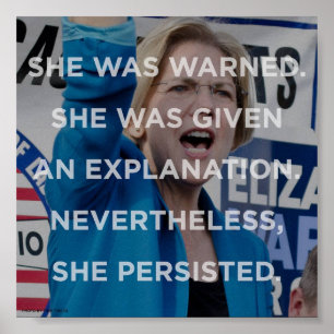 Póster Elizabeth warren, sin embargo, persistió poster