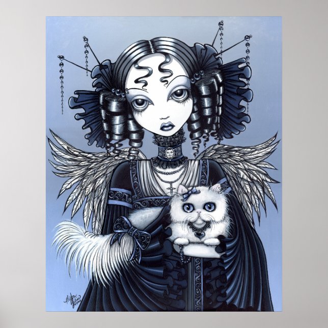 Póster Elizabeth White Poster de Angel de Gato Persa (Frente)