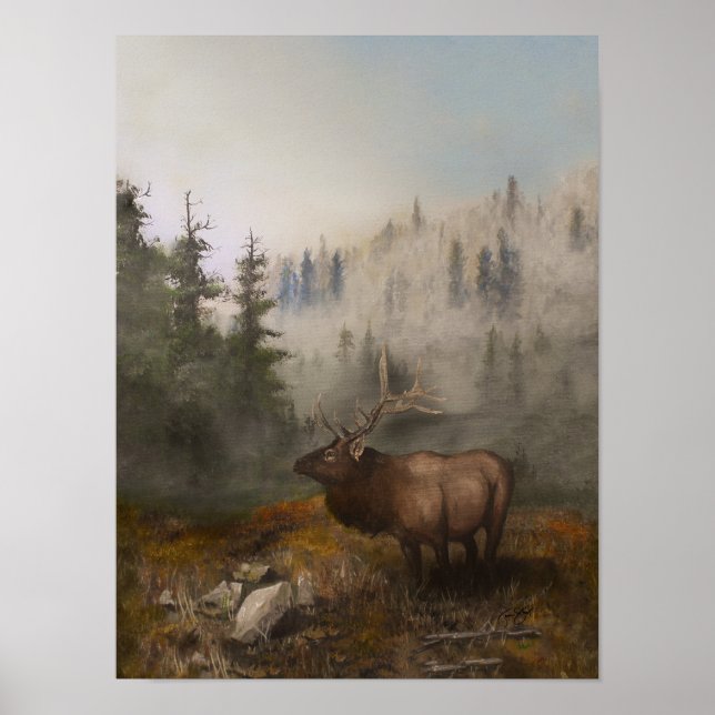 Póster elk 12x16 (Frente)