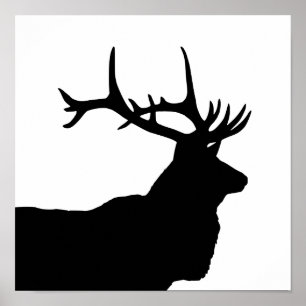 Póster Elk Head Silhouette