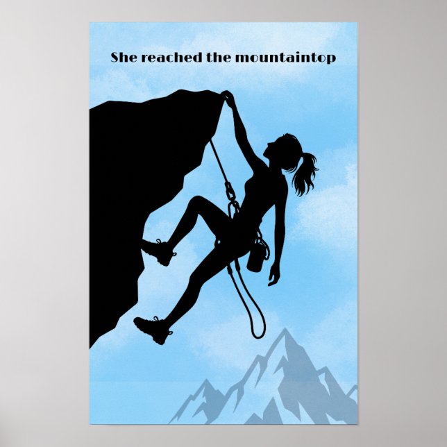 Póster Ella Alcanzó La Cima Empoderando a las Mujeres (Frente)